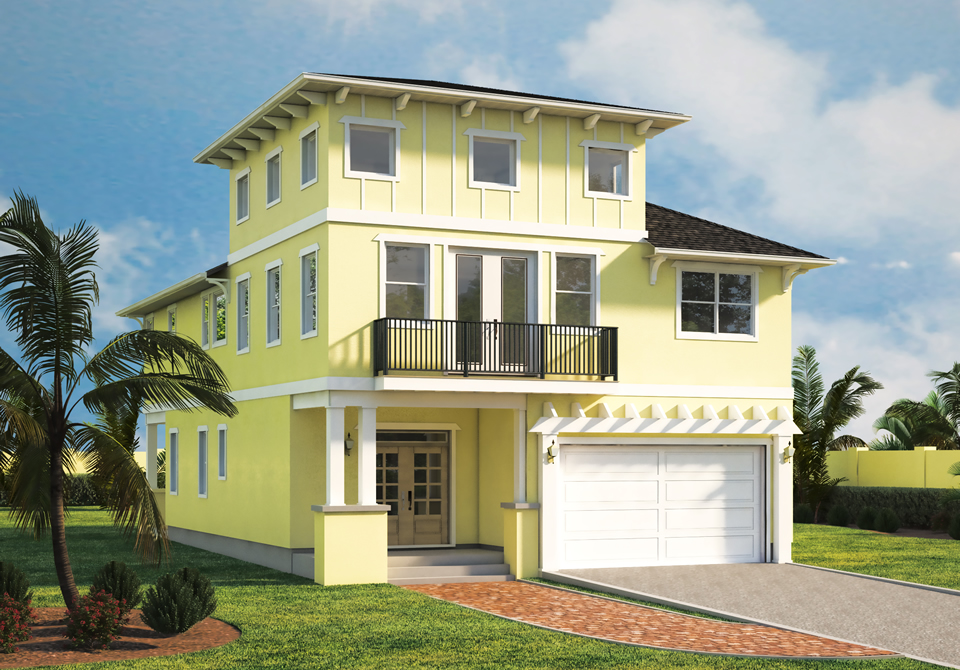 South Tampa Home Builders Seabreeze Front Render